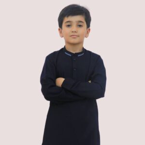 Khaiss. introduced best quality cloths Dark Blue color cotton embroided kurta for kids children picture online shopping in islamabad rawalpindi peshawar nowshera lahore karachi pakistan