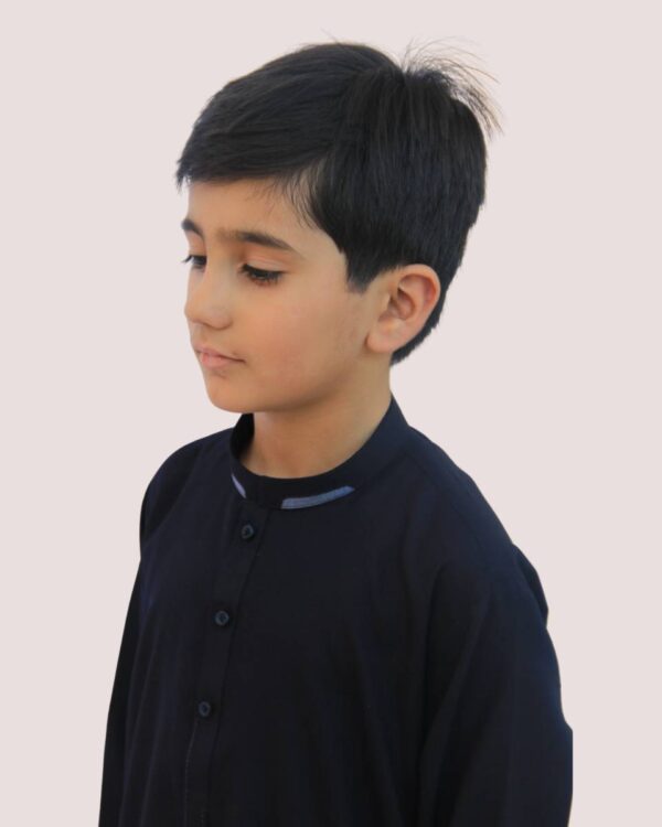 Khaiss. introduced best quality cloths Dark Blue color cotton embroided kurta for kids children picture online shopping in islamabad rawalpindi peshawar nowshera lahore karachi pakistan