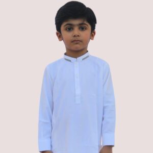 Khaiss. production best quality cloths White color cotton embroided kurta for kids children picture online shopping in islamabad rawalpindi peshawar nowshera lahore karachi pakistan