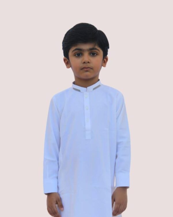 Khaiss. production best quality cloths White color cotton embroided kurta for kids children picture online shopping in islamabad rawalpindi peshawar nowshera lahore karachi pakistan