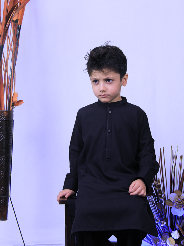 Best quality Classic Kid's Black Kurta Shalwar shop online Pakistan