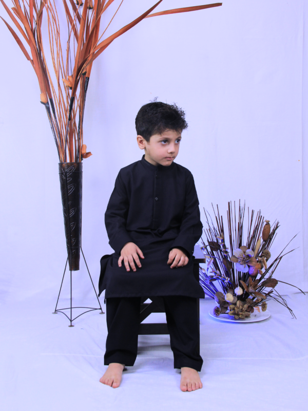 Best quality Classic Kid's Black Kurta Shalwar shop online Pakistan