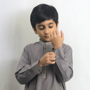 Best quality Boys’ Grey Embroidered Kurta Shalwar