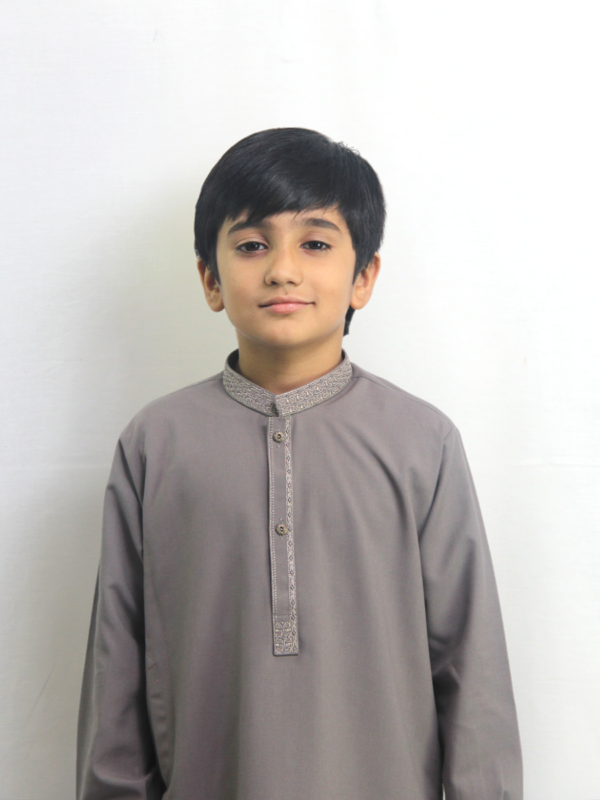 Best quality Boys’ Grey Embroidered Kurta Shalwar