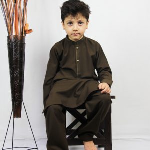 Best quality Stylish kid's Brown Kurta Shalwar shop online in Pakistan