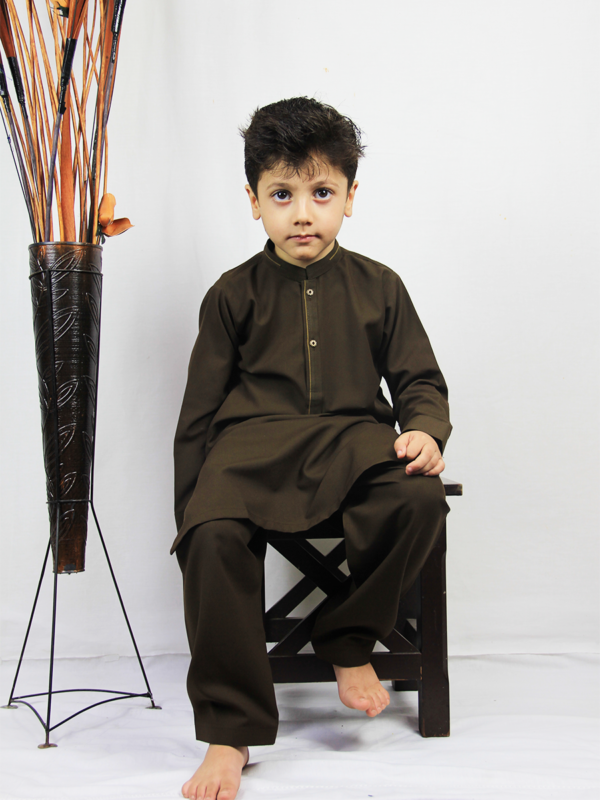 Best quality Stylish kid's Brown Kurta Shalwar shop online in Pakistan