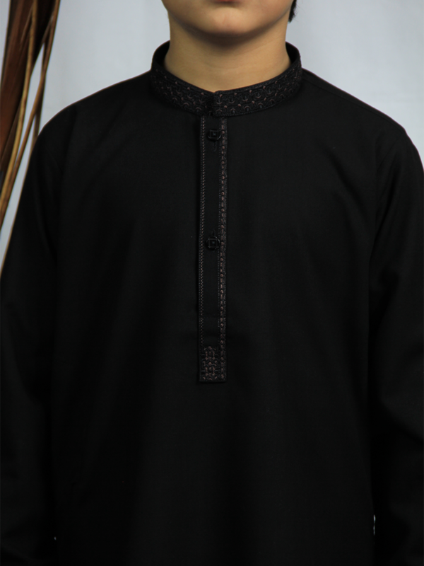 Best quality Elegant Boy's Black Kurta Shalwar shop online in Pakistan