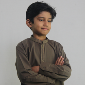 Best quality Embroidered Boy's Brown Kurta Shalwar online shopping in Pakistan