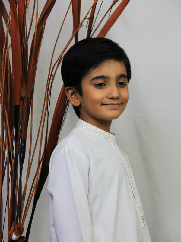 Traditional Boy’s White Kurta Shalwar