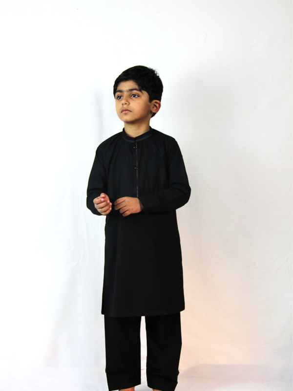 Best quality Classic Kid's Black Kurta Shalwar shop online Pakistan