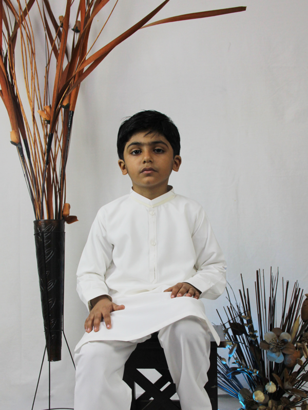 Best quality Elegant White Kid's Kurta Shalwar shop online in Pakistan