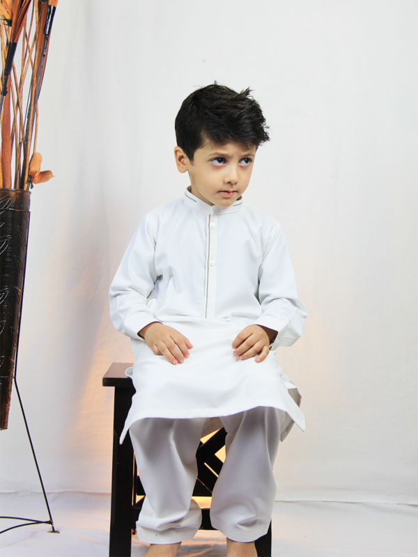 Best quality kids White Kurta Shalwar shop online in Pakistan